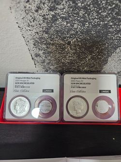 2024 Morgan and Peace Dollar Gem Uncirculated set