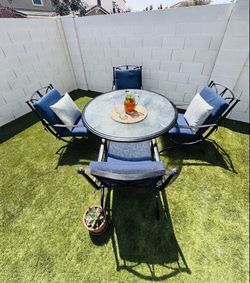 Patio Set- 5 Piece Outdoor Dining Table And 4 Chairs