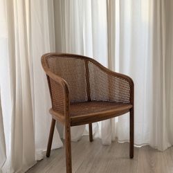 Ward Bennett Steam-Bent Oak and Cane Armchair for Brickel Associates