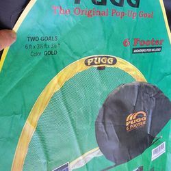 a pair of PUGG 6-foot portable training soccer goals