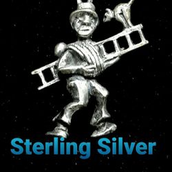 Vintage Weighty Sterling Silver 3D Good Luck Charm/Pendant of a Chimney Sweep. 3D Front And Back.