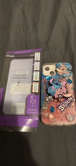 Stitch custom iPhone case with lanyard