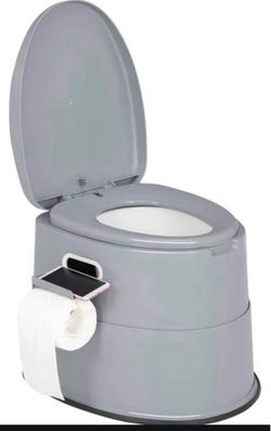 New Portable Toilet | Indoor Outdoor Commode w/Detachable Inner Bucket & Removable Paper Holder, Lightweight & Compact for Camping, Boat, Van, Emergen