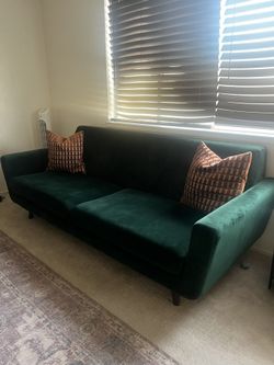 Joybird Green Velvet Sofa