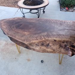 "BLACK WALNUT' Natural and 100% Real Wood Coffee Table 