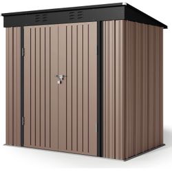 Gizoon 6' x 4' Outdoor Storage Shed with Double Lockable Doors, Anti-Corrosion Metal Garden Shed, Waterproof Shed Outdoor Storage Clearance for Backya