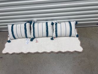 INDIGO INK 3 piece decorative pillow