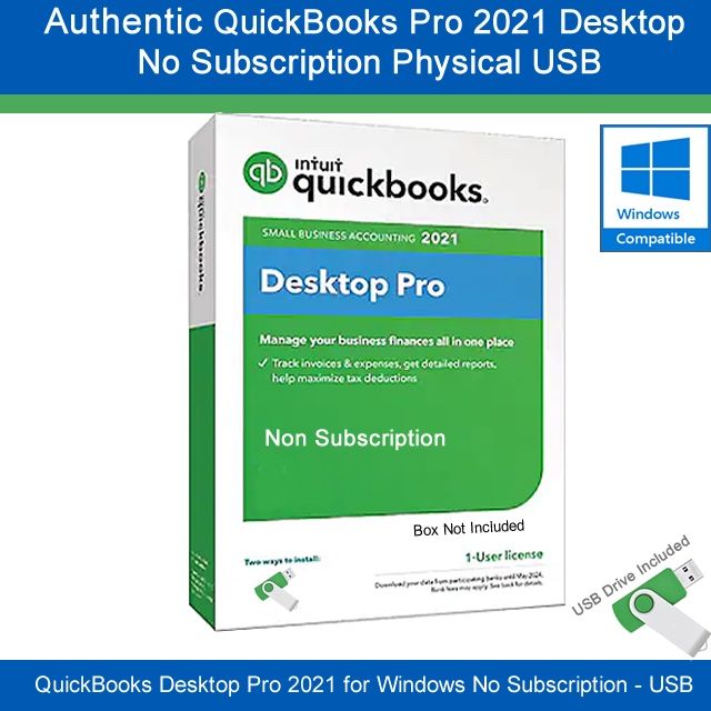 Desktop QuickBooks Pro 2021 No Yearly Fee