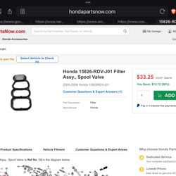 Honda J35 Filter Assy Spool Valve 