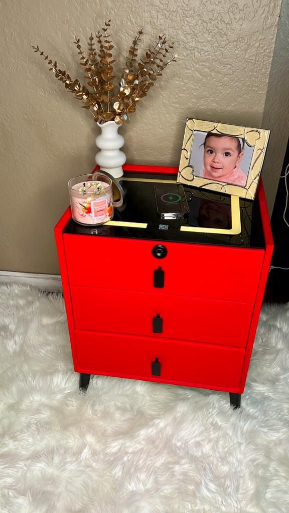 Smart Night Stands table with LED light with fingerprint Bluetooth for your music and charge your cell phone