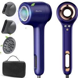 Professional Hair Dryer with Diffuser, 1400W Brushless Motor Blow Dryer with Negative-Ion Low Noise & Constant Temperature Technology, 3 Heat Settings