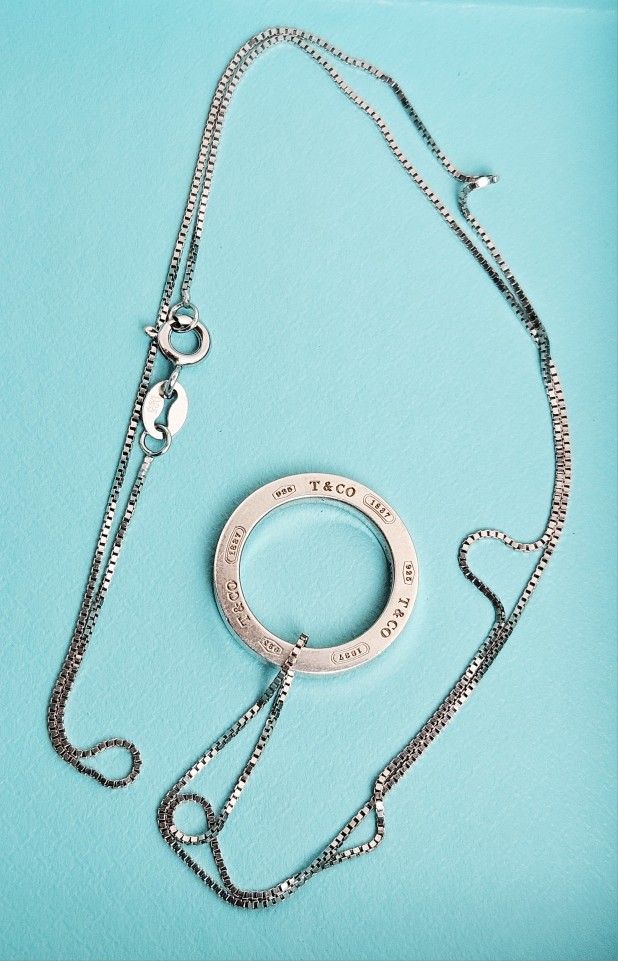 Tiffany & Co. 1837 Sterling Silver Circle Pendant With 18" 925 Necklace 4.1g