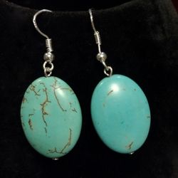 Sleeping Beauty Turquoise & Sterling Silver Earrings