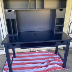 2 piece blue desk with drawers
