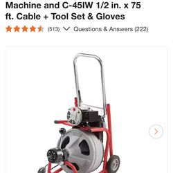 Rodgid k 400 drain cleaning snake with auto feed