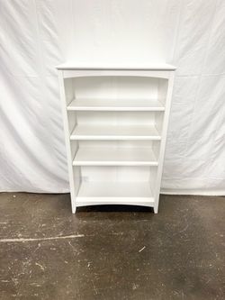 4-Shelf Solid wood bookcase , White