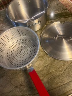Aluminum Pot Fryer Basket Red Handle like new