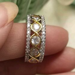 Zirconia, 925 Sterling Silver, Yellow Gold, 14k Gold, Gold, Rose Gold Ring