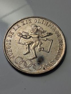 1968 Mexico 25 Pesos Olympic Coin / .720 Silver