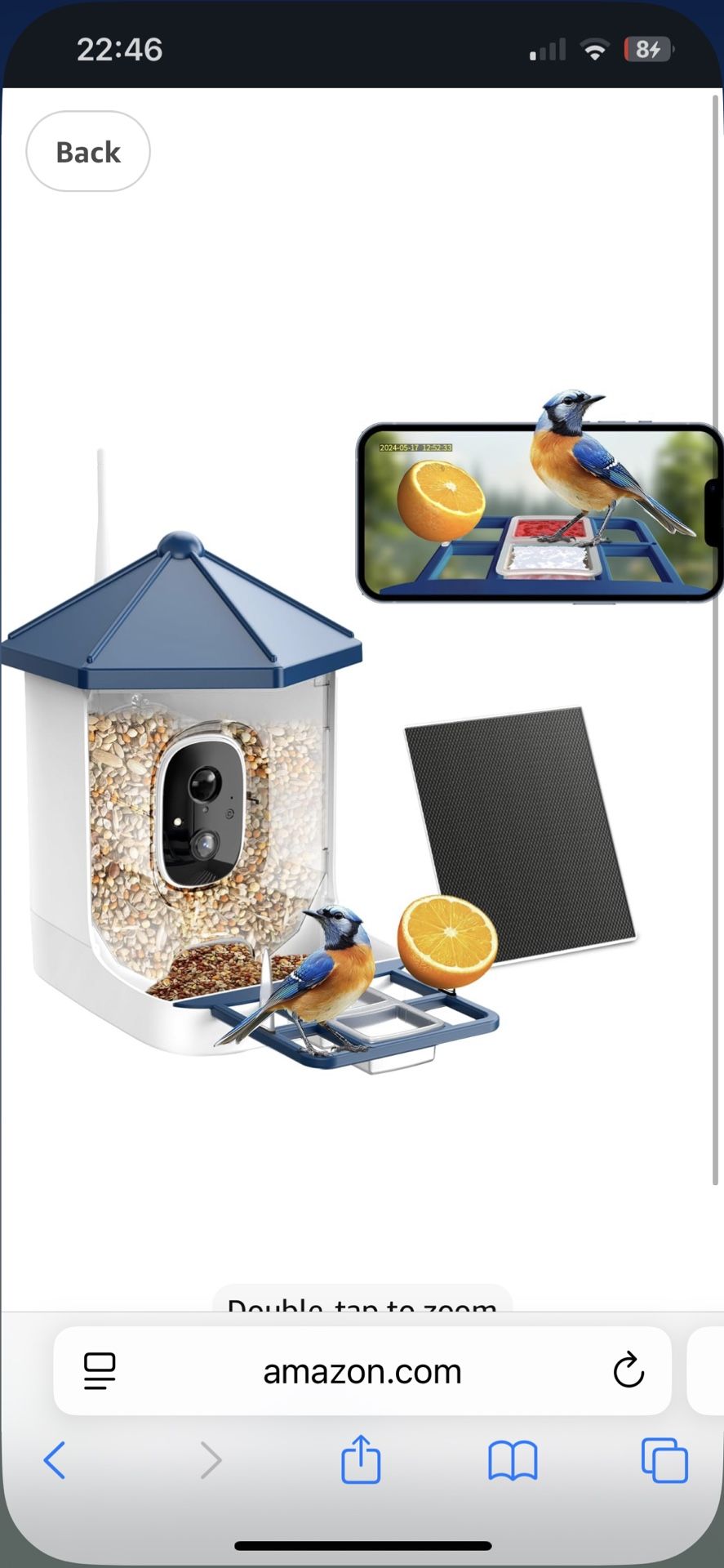 Bird Feeder with Camera Solar Powered