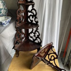 Ornate Wood Corner  & Wall Shelfs
