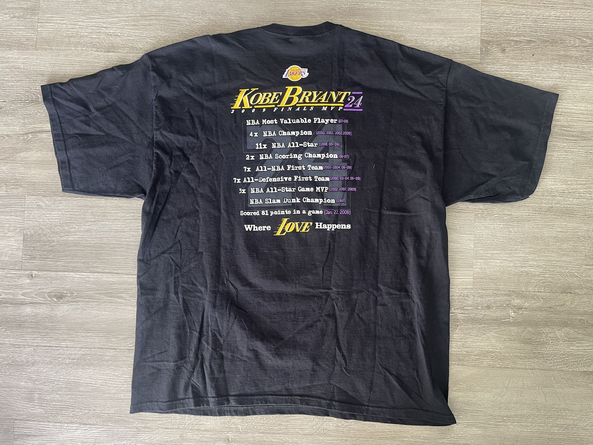 2009 NBA Champions Los Angeles Lakers Kobe Bryant T shirt Men's
