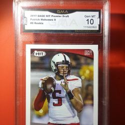 Patrick Mahomes Rookie 2017 HIT #5 Graded Gem Mint 10