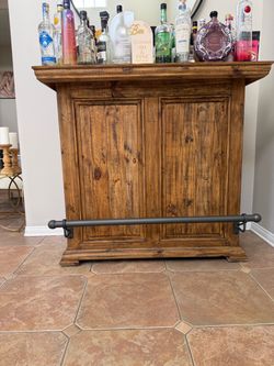 Rustic Bar with Bar Chairs