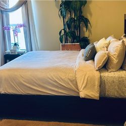 Queen Bed With Box Spring & Mattress 