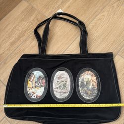 New Black Tote Bag With Picture Compartments