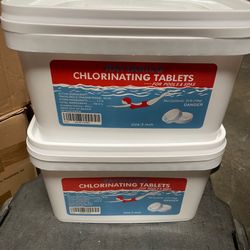 2 Buckets of 22lb 3” Swimming Pool Chlorinating Tablets Chlorine Tablets Tabs