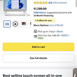 Dell 27" All-in-One Touchscreen Desktop computer