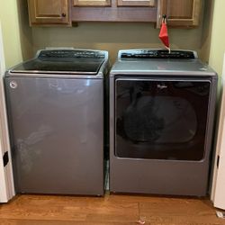 Whirlpool  HE Top Load Washer & Dryer In Gun Metal Grey