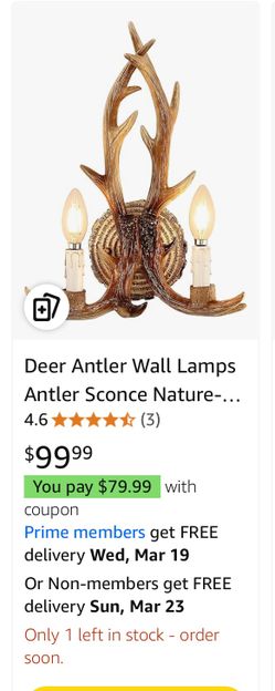 Deer Antler Wall Lamp