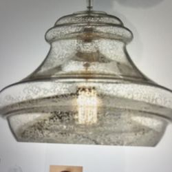 2 Mercury Glass Hanging Lamps For Over Vanity And Mirror