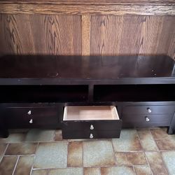 Dark Espresso Solid Wood Credenza TV Console