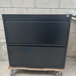 2-Drawer Metal Filing Cabinet / Storage Cabinet – Black, Locking