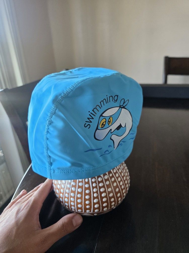Blue Kids Swimming Cap