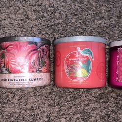 4 Lightly Burned Bath & Body Works Candles 