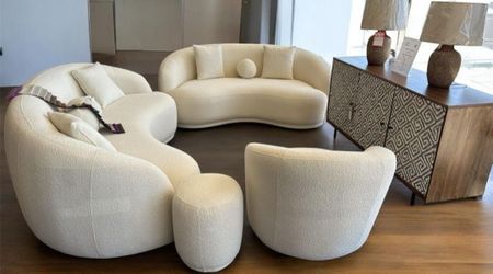 Beige Sectional Livingroom Furniture 