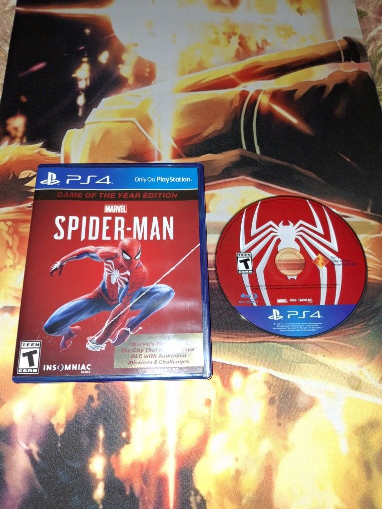 PS4 SPIDER-MAN GAME OF THE YEAR EDITION...VG CONDITION....SMOKE FREE HOME...$25