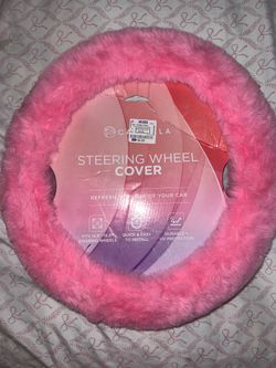 Pink Fluffy Steering Wheel Cover