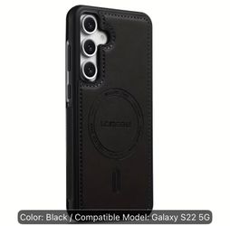 Phone Case - Wireless Charging Wallet Case Detachable Faux Leather Wallet Case for Samsung Galaxy S22 5G with Zipper Credit Card Bag Holder Cover