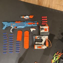 Nerf Rifle With Tons Of Bullets And Attachments
