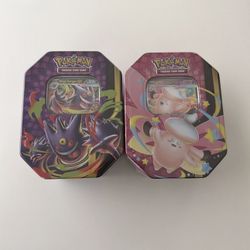 Pokemon Mega Moonlit Tin Mega Clefable and Gengar 2 Tins Set