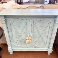 New 40” Blue Console — Solid Wood