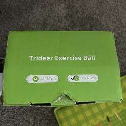 Trideer Exercise Ball Large Pink. New In Original Open Box! 58-65cm With Pump.