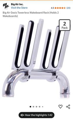 Big Air Oasis Towerless Wakeboard Rack (Holds 2 Wakeboards)