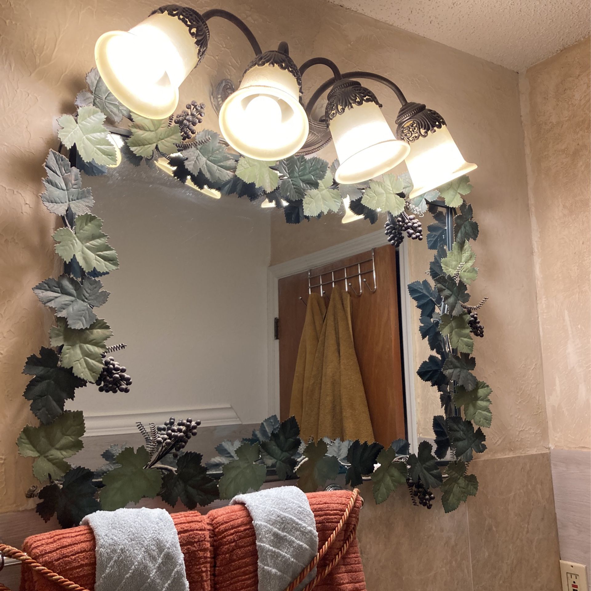 Bathroom Lamps , Mirror, Shelft and  Magazines Basket 