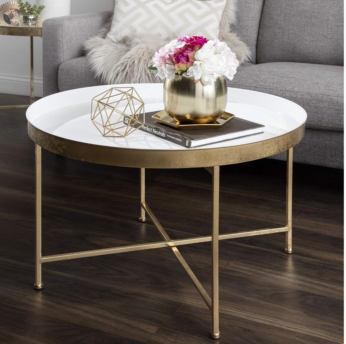 Kate And Laurel Celia Round Coffee Table Brand New